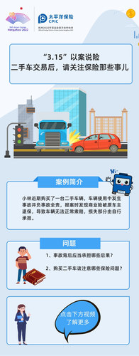 “3.15”以案說險(xiǎn)  二手車交易后，請關(guān)注保險(xiǎn)那些事兒